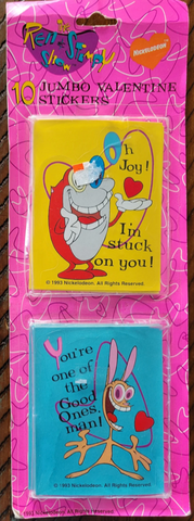 Package of Valentine Stickers: Ren & Stimpy