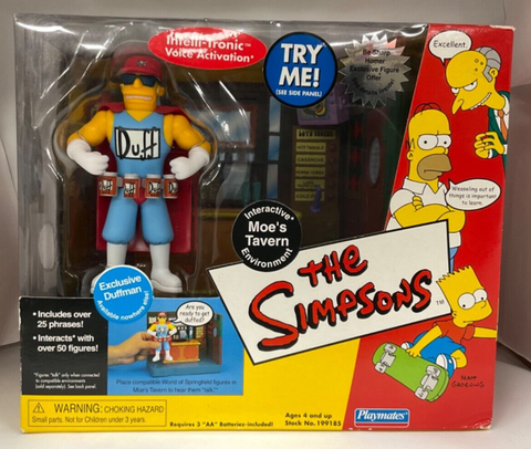 Playmates The Simpsons Moe&#039;s Tavern Playset &amp; Exclusive Duffman Figure 2002