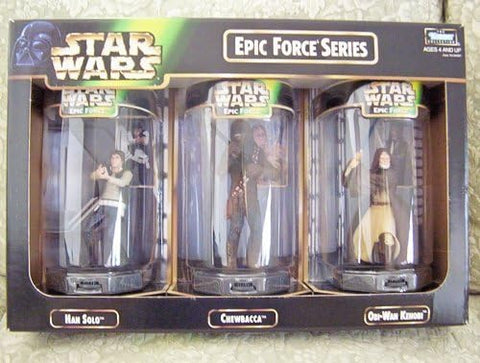 Star Wars de 1998, de 6 pulgadas, de Han Solo, Chewbacca, Obi-Wan Kenobi