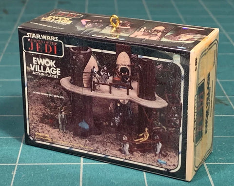 Vintage original Kenner Star Wars Retorno del Jedi EWOK VILLAGE Toy Box Miniatura