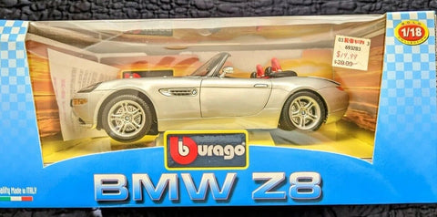 BMW Z8 1995 plata/modelo diecast escala 1:18/hecho por la colección Burago Gold