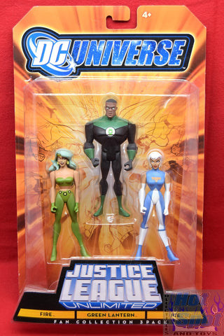 Colección de fans de Justice League Unlimited: paquete de 3 linternas verdes, fuego y hielo