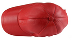 Gorra de piel color rojo