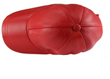 Gorra de piel color rojo